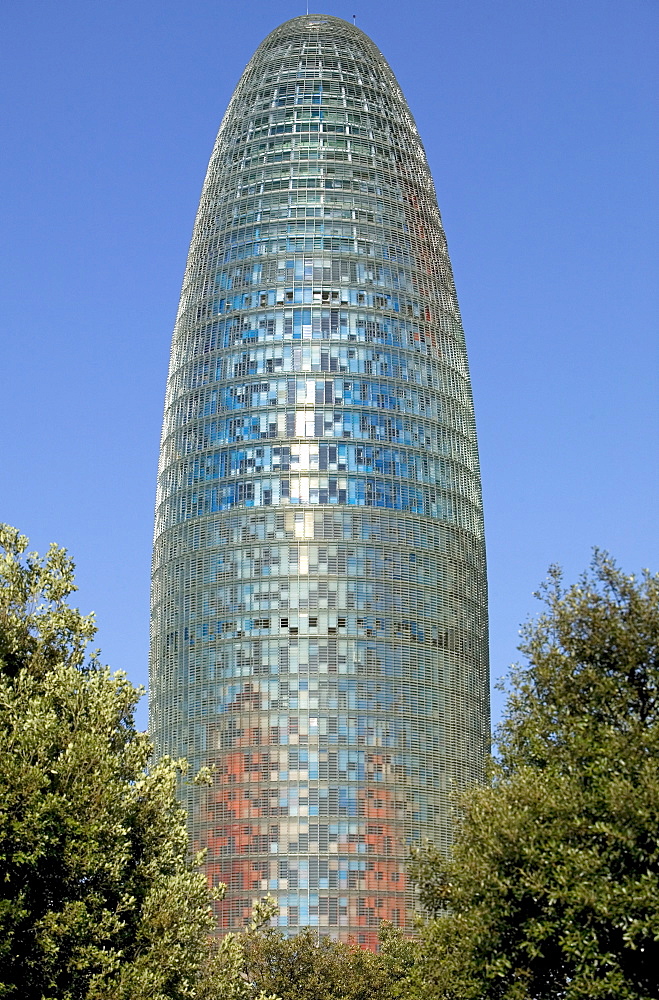 Agbar tower by architect Jean Nouvel, Barcelona, Catalonia, Spain, Europe