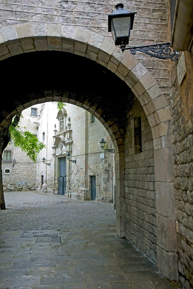 Signs of the Civil War in Sant Felip Neri Square, Gothic Quarter, Barcelona, Catalonia, Spain, Europe