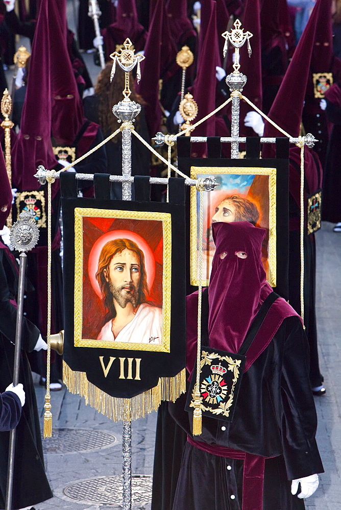 Semana Santa (Holy Week) celebrations, Malaga, Andalucia, Spain, Europe