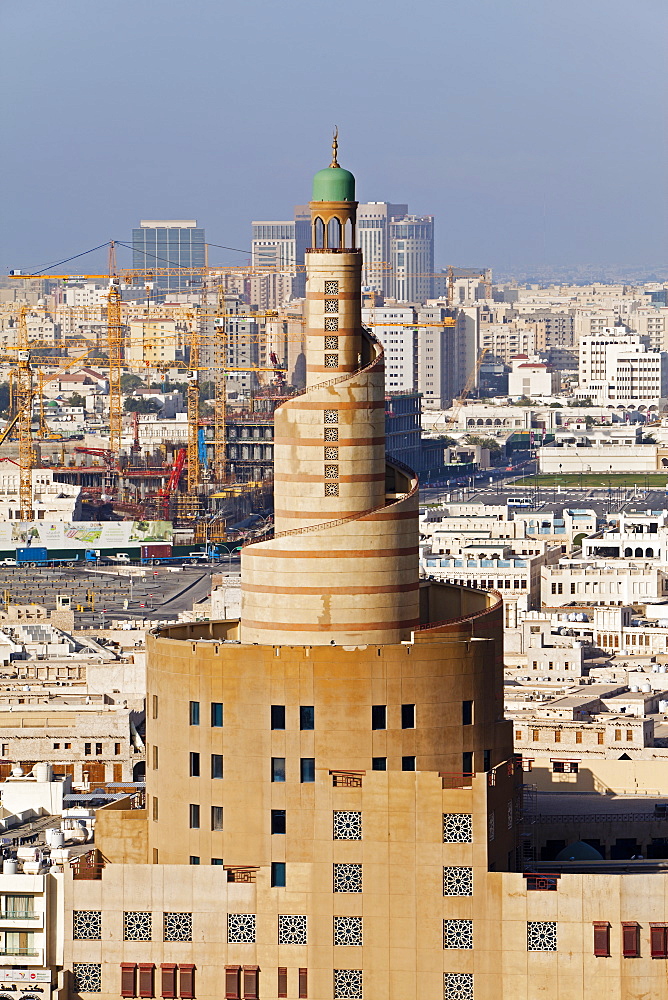 The spiral mosque of the Kassem Darwish Fakhroo Islamic Centre in Doha, Doha, Qatar, Middle East