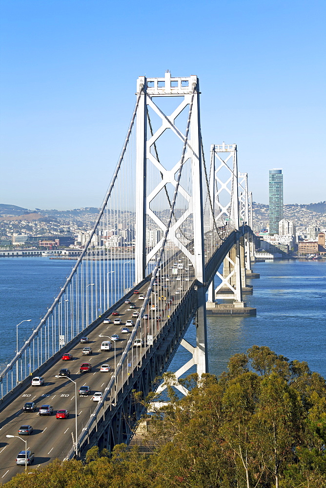 Oakland Bay Bridge and city skyline, San Francisco, California, United States of America, North America