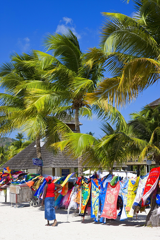 Colourful designs for sale along Jolly Beach, Antigua, Leeward Islands, West Indies, Caribbean, Central America