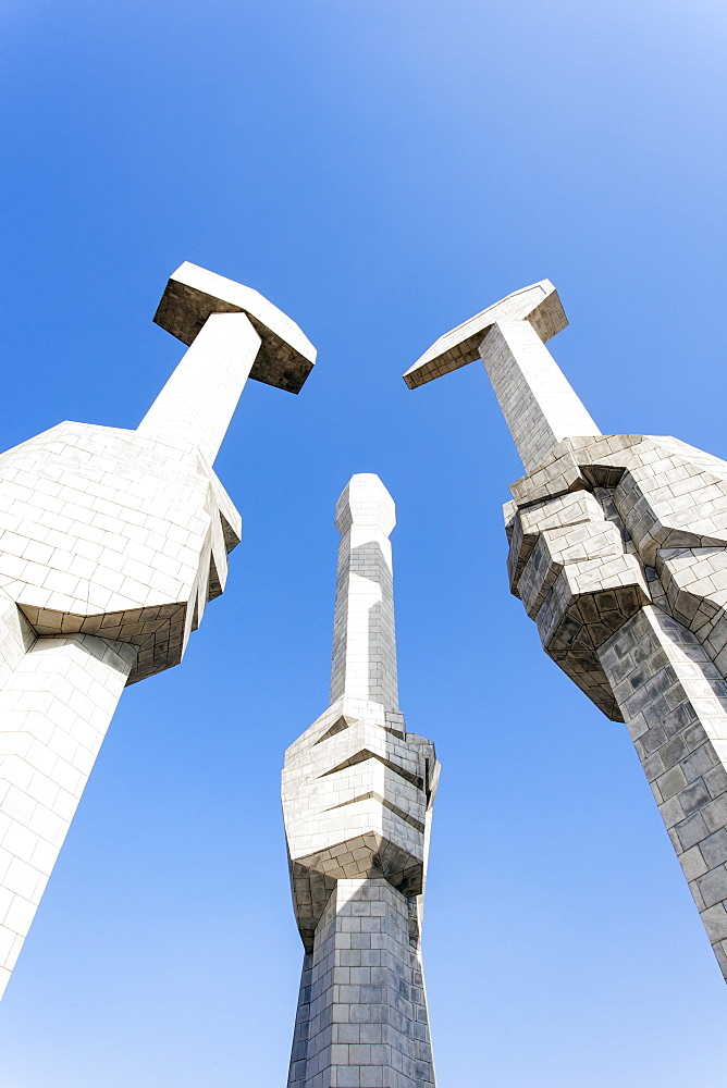 Monument to the Foundation of the Workers Party of Korea, Pyongyang, Democratic People's Republic of Korea (DPRK), North Korea, Asia