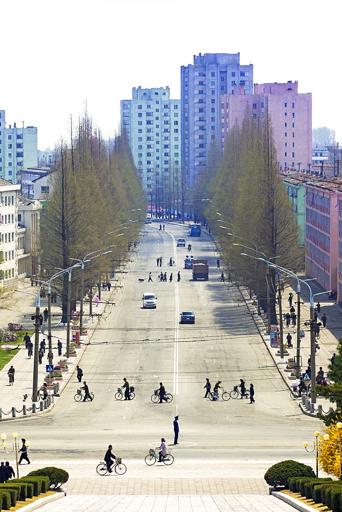 City streets, Hamhung, Democratic People's Republic of Korea (DPRK), North Korea, Asia