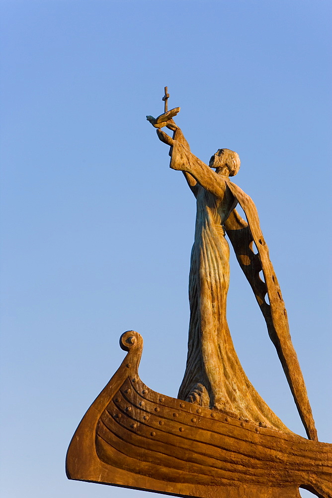 Sculpture, Old Town of Nesebar, one of Bulgaria's most popular coastal towns, Nesebar, Black Sea Coast, Bulgaria, Europe 