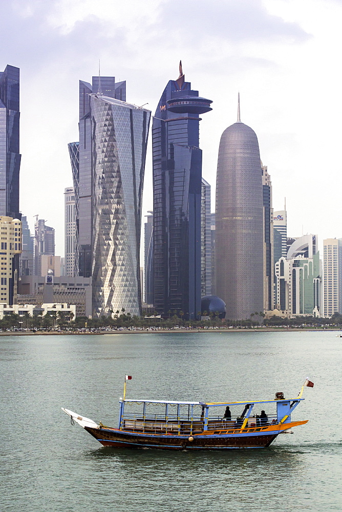 New skyline of the West Bay central financial district of Doha, Qatar, Middle East