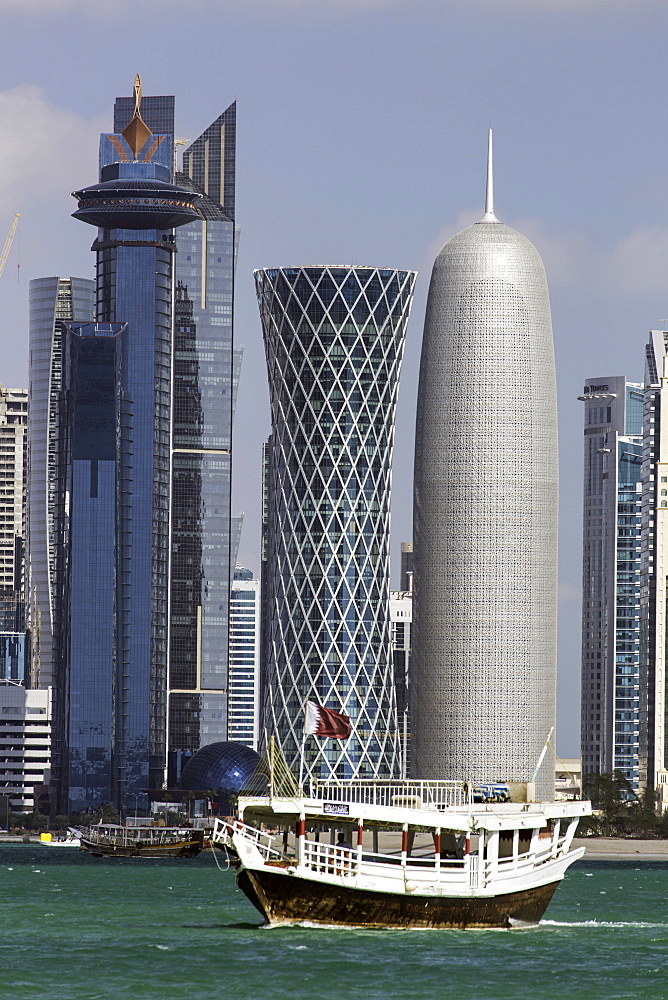 New skyline of the West Bay central financial district of Doha, Qatar, Middle East