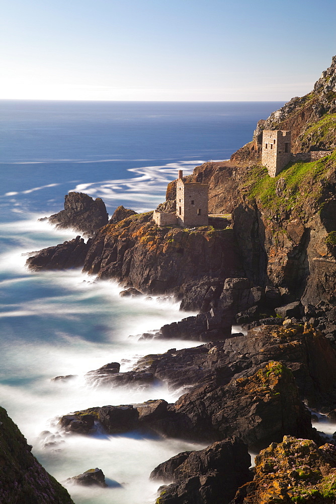 The remains of the Crown`s Shaft at Botallack Tin Mine, Cornwall, England, United Kingdom, Europe