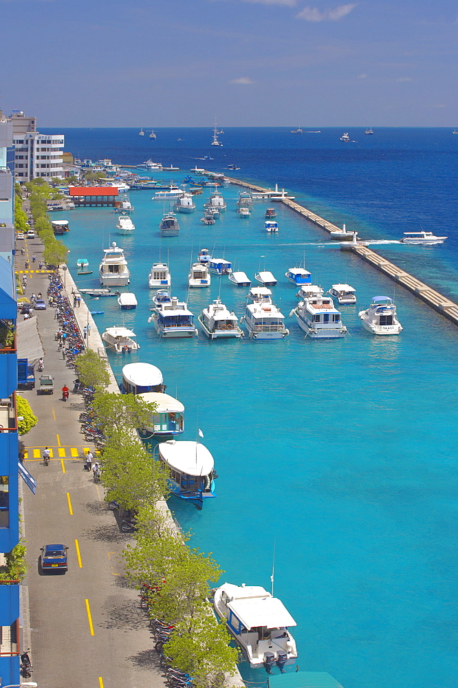 The harbour of the capital, Male, Maldives, Indian Ocean, Asia