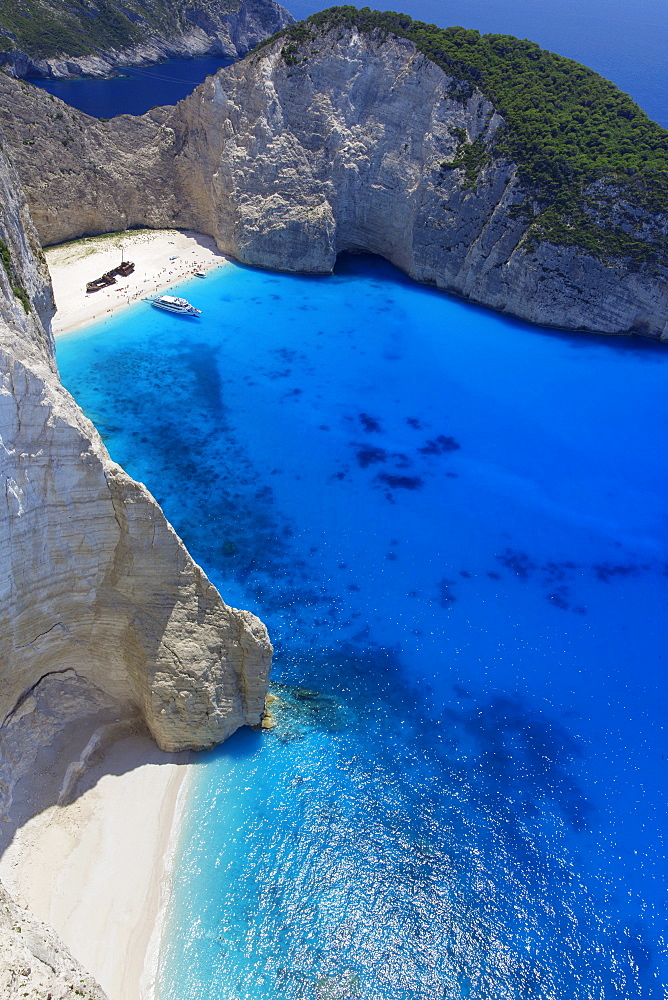 Navagio Beach and shipwreck at Smugglers Cove on the coast of Zakynthos, Ionian Islands, Greek Islands, Greece, Europe