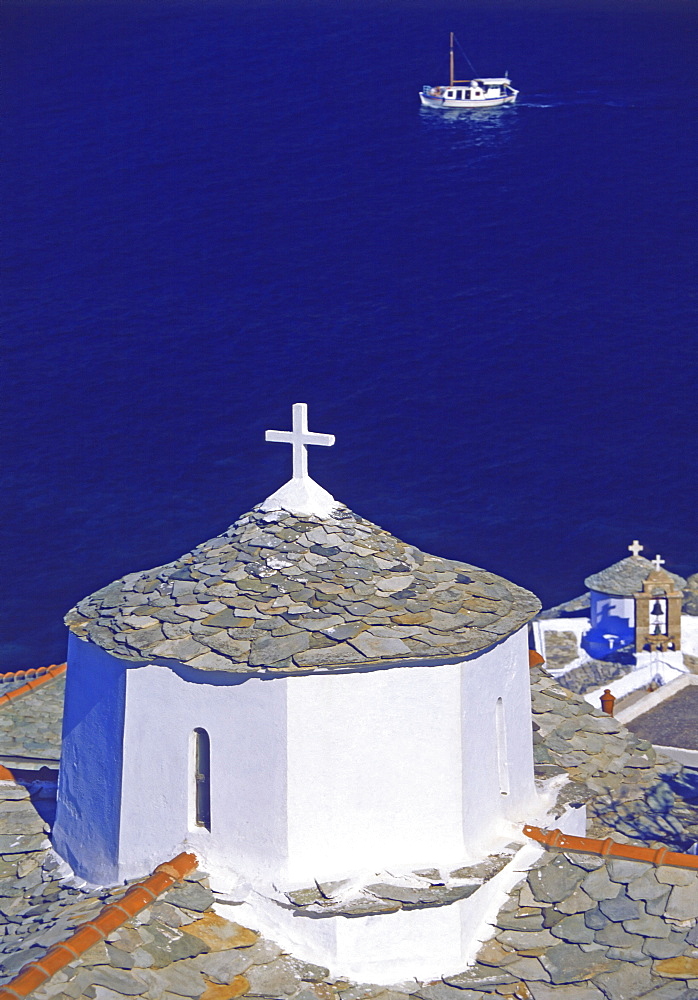 Church on Skopelos Island, Greek Islands, Greece, Europe