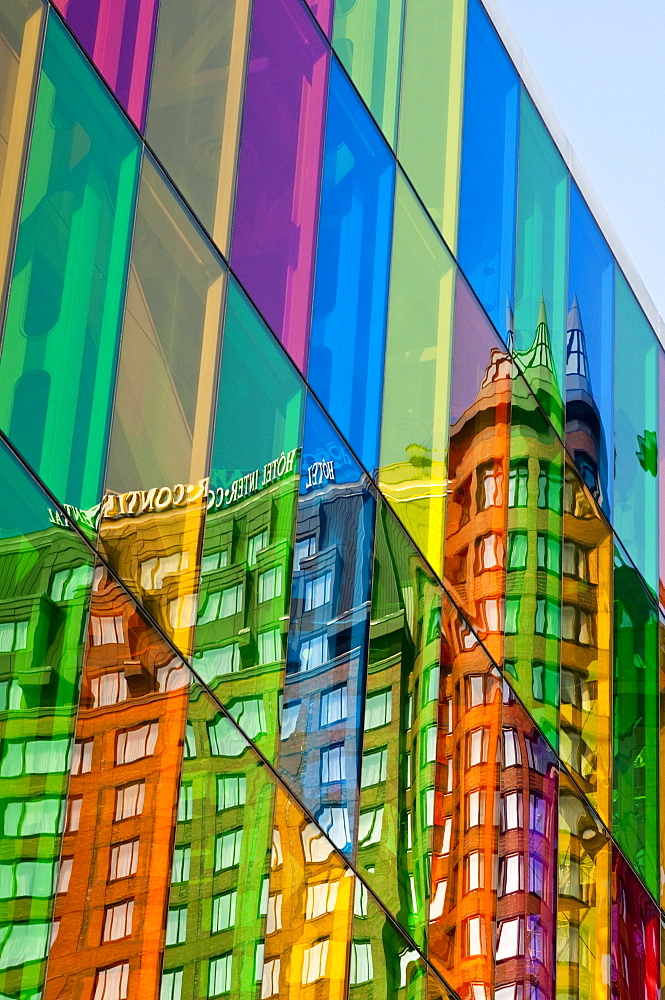 Flags at the Palais des Congres, Montreal, Quebec, Canada, North America