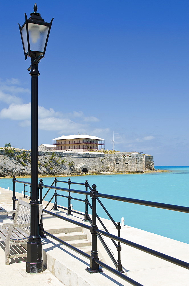 Commissioner's House and part of the old fort wall at the Royal Naval Dockyard, Bermuda, Central America