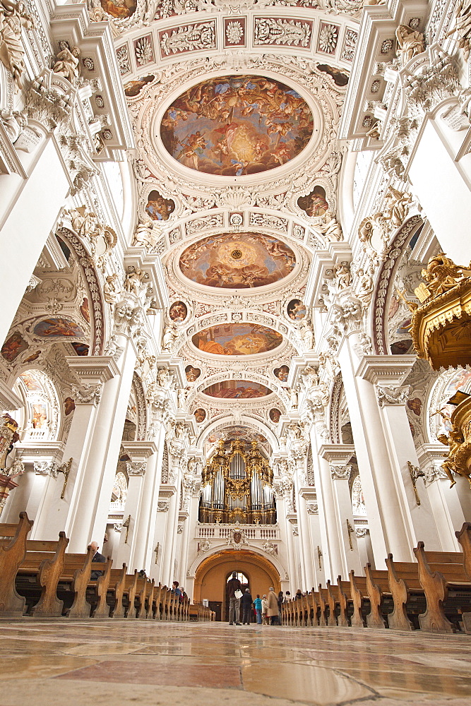 Interior of St. Stephan's Cathedral in Passau, Bavaria, Germany, Europe