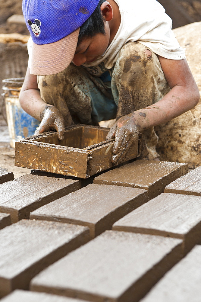 Clay brick and tile factory outside Antigua, Guatemala, Central America