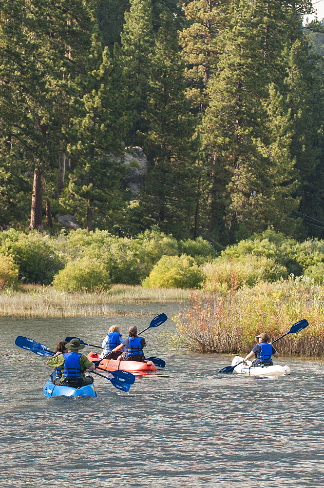 Kayaking on Big Bear Lake, California, United States of America, North America