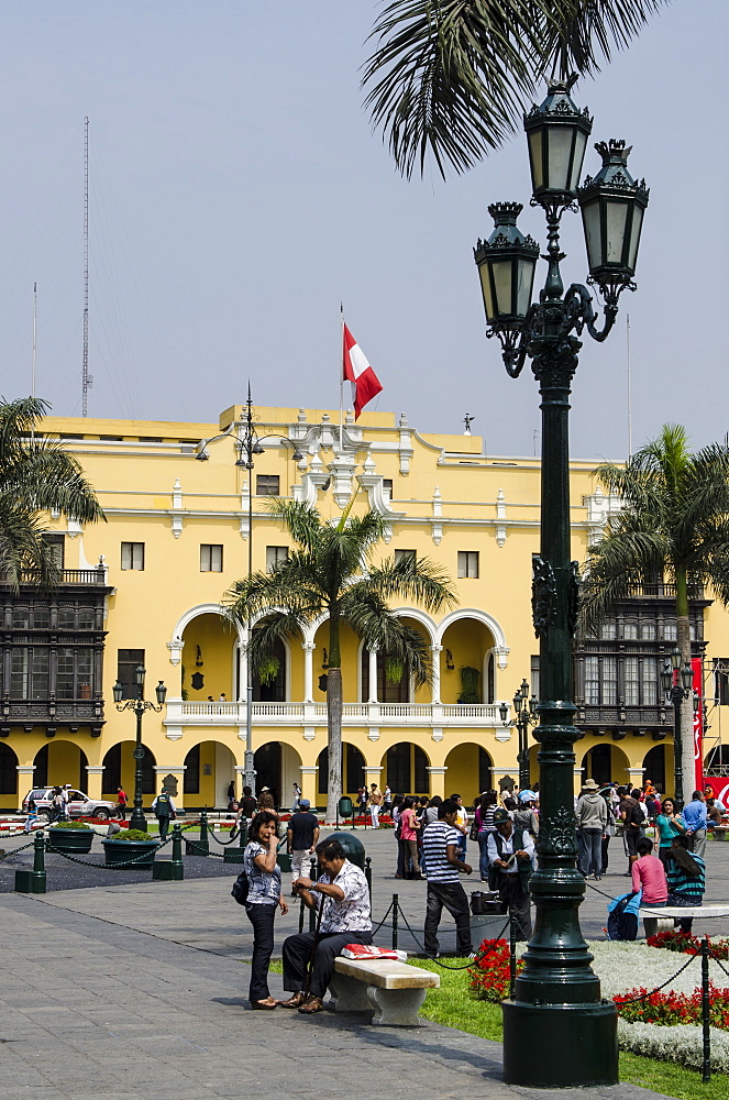 Municipal Palace of Lima, Plaza de Armas, Lima, Peru, South America