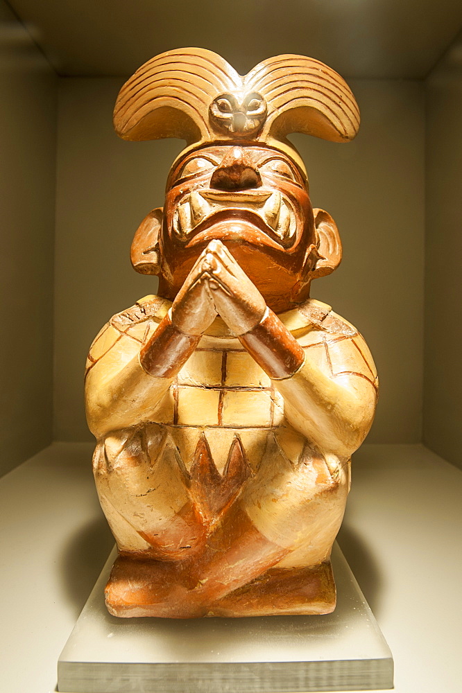 Pre-Columbian artifacts and art in the Larco Museum, Lima, Peru, South America