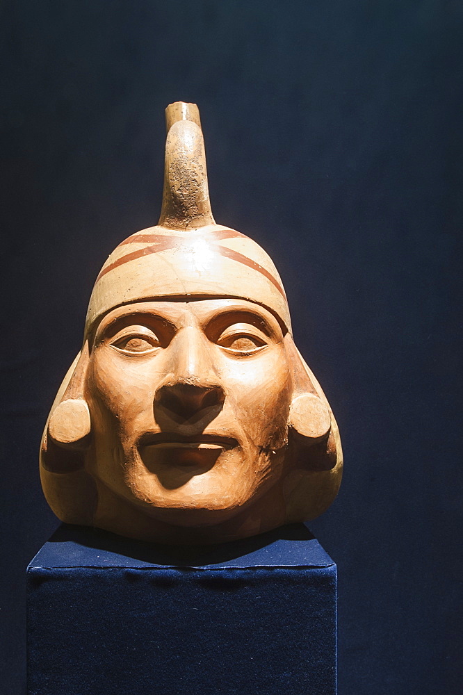 Pre-Columbian pottery in the Museum of Archaeology, Trujillo, Peru, South America