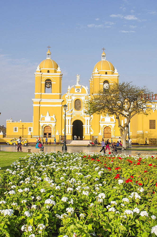 Cathedral of Trujillo from Plaza de Armas, Trujillo, Peru, South America