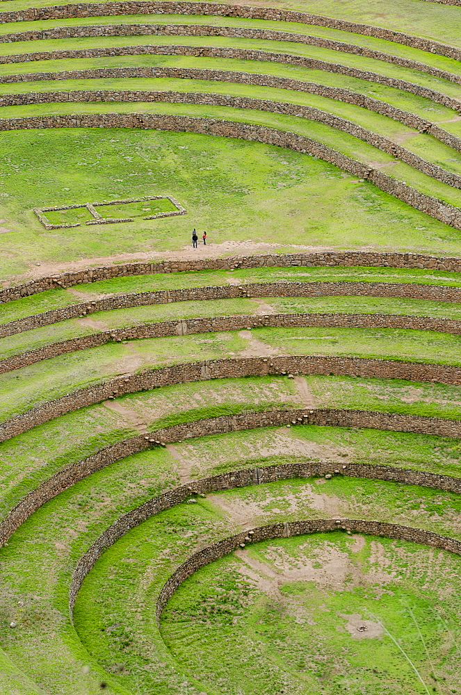 Moray Incan agricultural laboratory ruins near Maras, Sacred Valley, Peru, South America