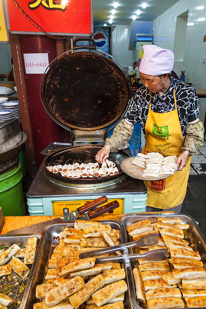 Uyghur food in Muslim Quarter market, Guilin, Guangxi, China, Asia