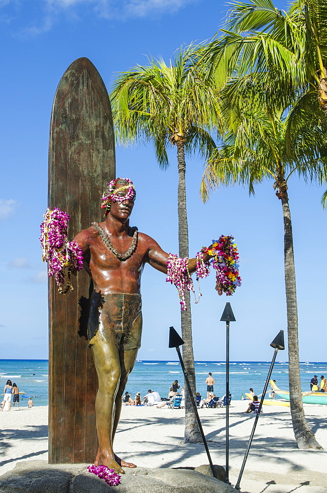 Duke Paoa Kahanamoku, Waikiki Beach, Honolulu, Oahu, Hawaii, United States of America, Pacific