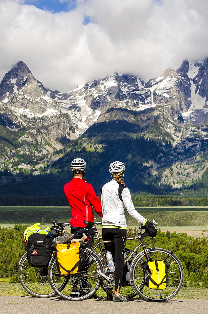 Bicycling in Grand Teton National Park, Wyoming, United States of America, North America