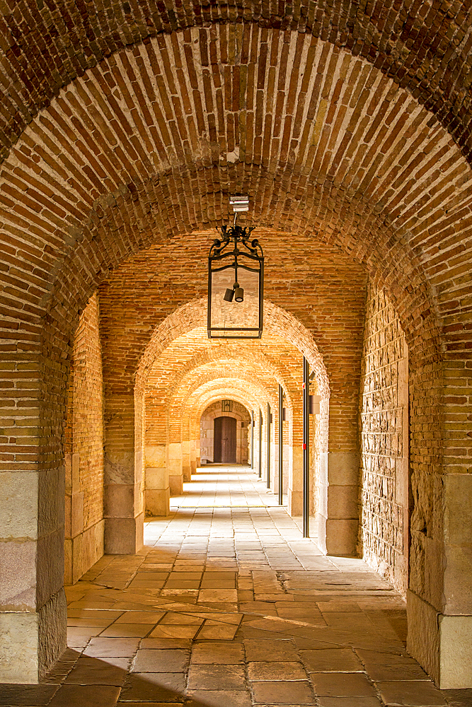 Montjuic Castle old military fortress on Montjuic Mountain overlooking the city, Barcelona, Catalonia, Spain, Europe