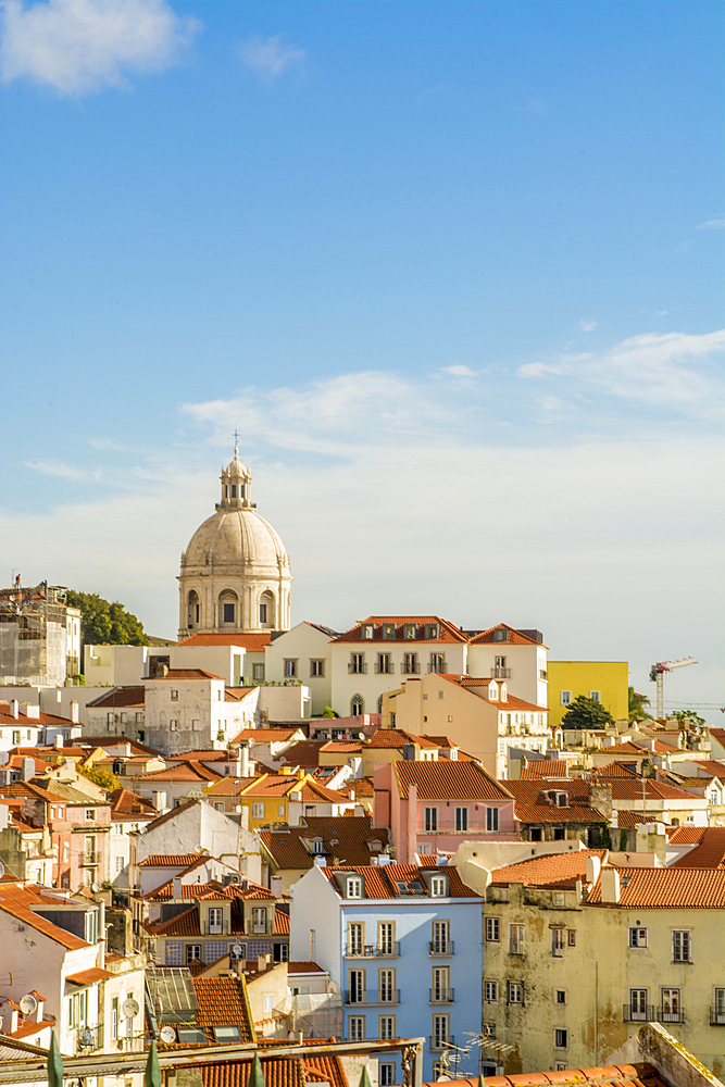 Skyline with the dome of the Church of Santa Engracia or National Pantheon, lisbon, portugal