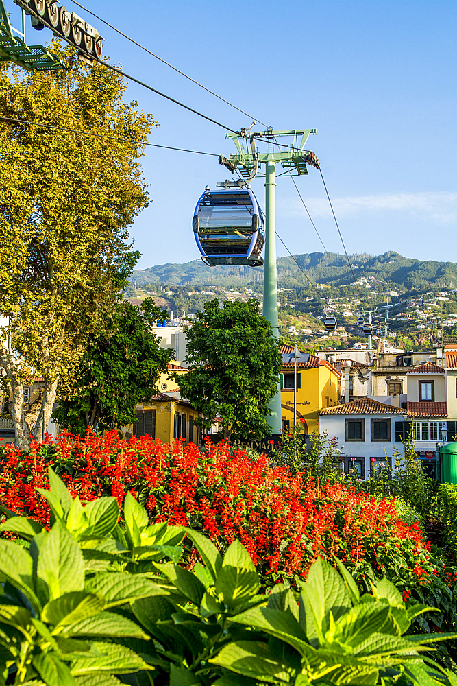 Funchal Cable Car or Madeira Cable car gondola, Funchal, Madeira, Portugal.