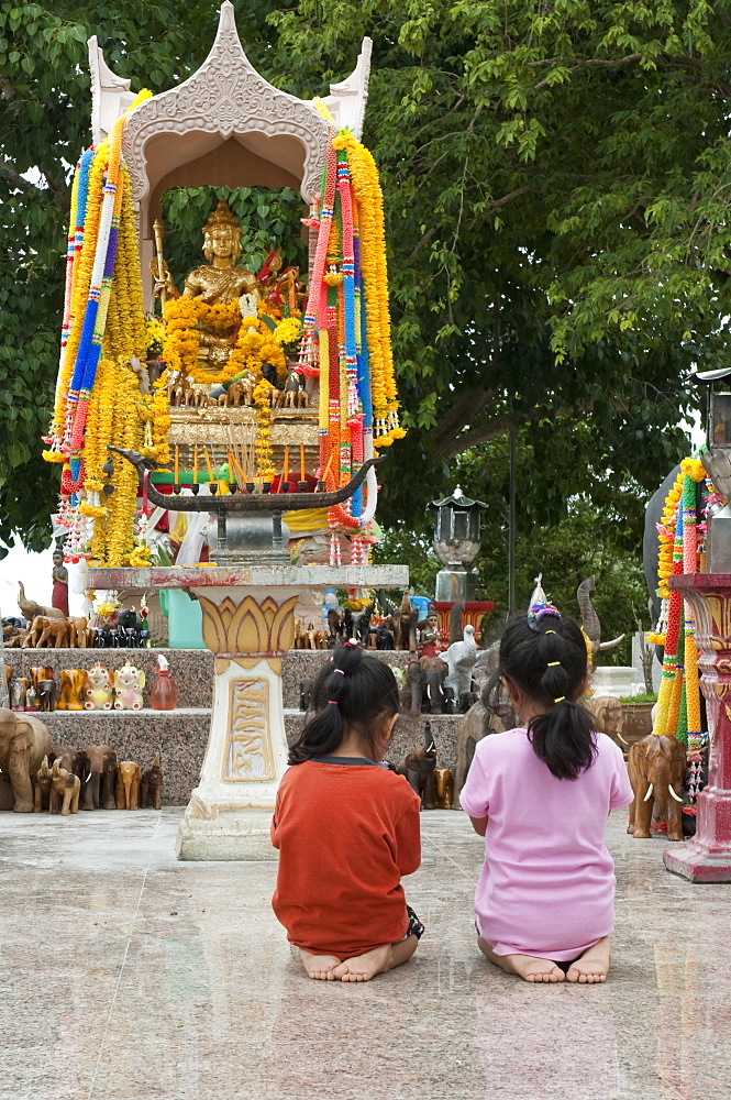 Temple at Phrom Thep cape, Phuket, Thailand, Southeast Asia, Asia