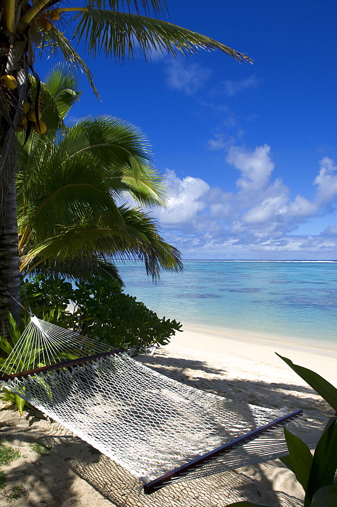 Palm fringed beaches, Cook Islands, South Pacific, Pacific