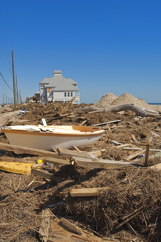 Hurricane damage, Galveston, Texas, United States of America, North America