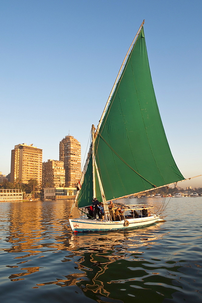 A felucca on the River Nile, Cairo, Egypt, North Africa, Africa