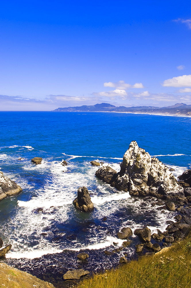 Coast near Yaquina Head Lighthouse, Oregon, United States of America, North America