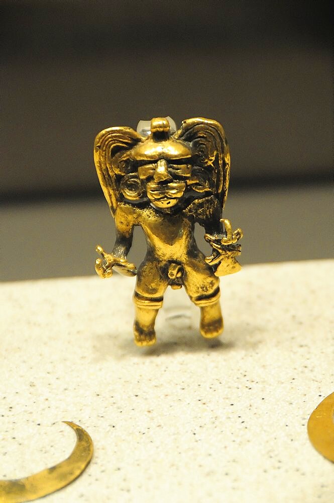 Mexico, Federal District, Mexico City, Museo Nacional de Antropologia Small gold figure.