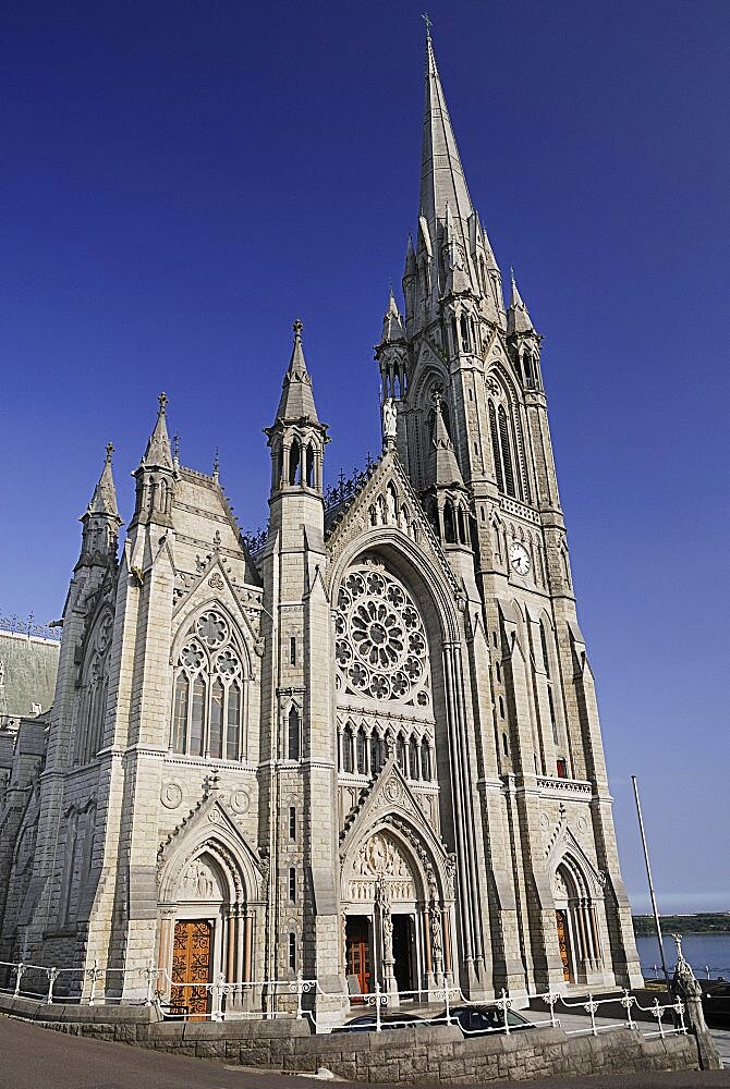 Ireland, County Cork, Cobh, Exteior of St Colmans cathedral.