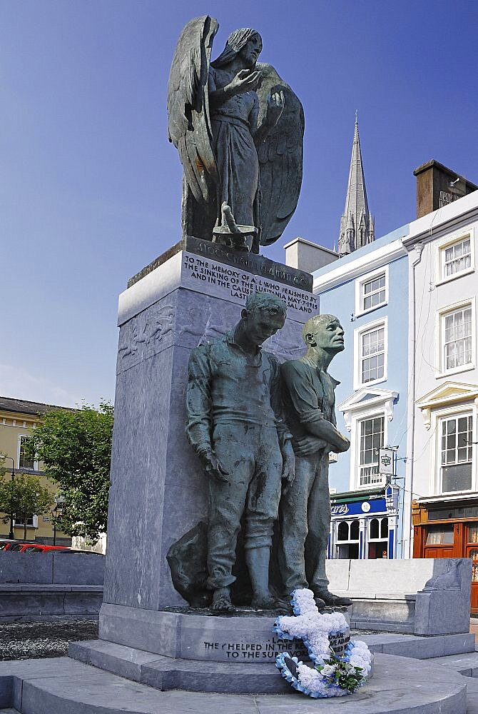 Ireland, County Cork, Cobh, Memorial to the victims of the Lusitania sinking.