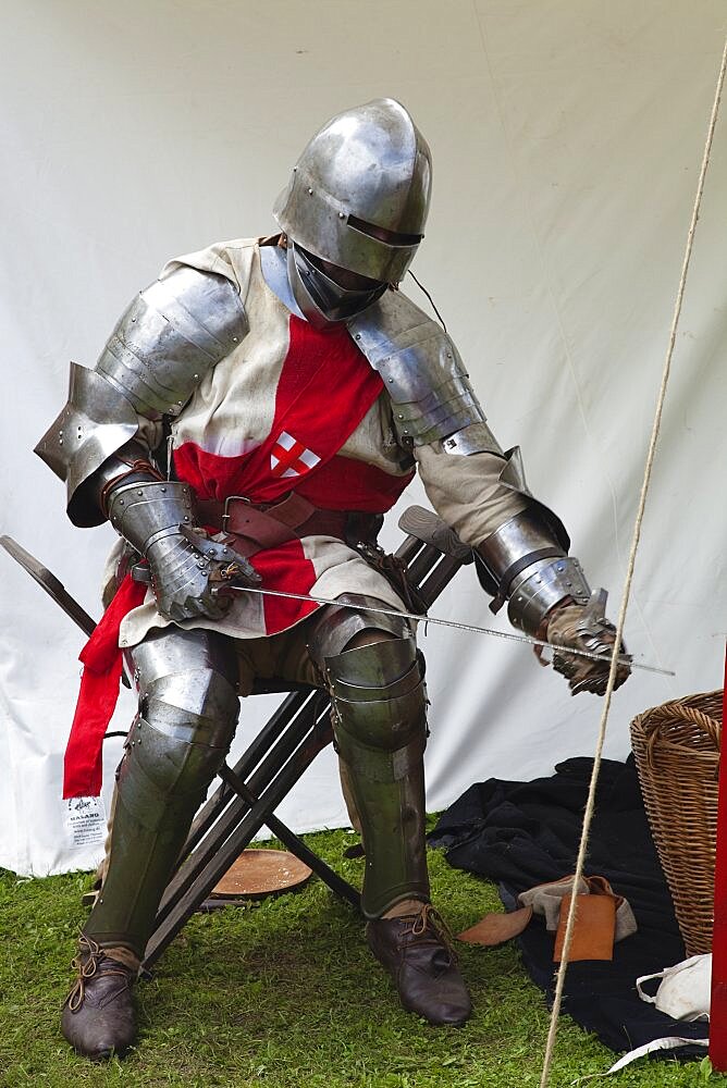 England, West Sussex, Arundel, Jousting festival in the grounds of Arundel Castle.