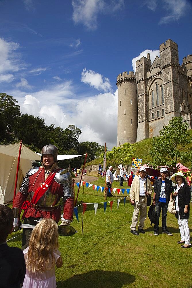 England, West Sussex, Arundel, Jousting festival in the grounds of Arundel Castle.