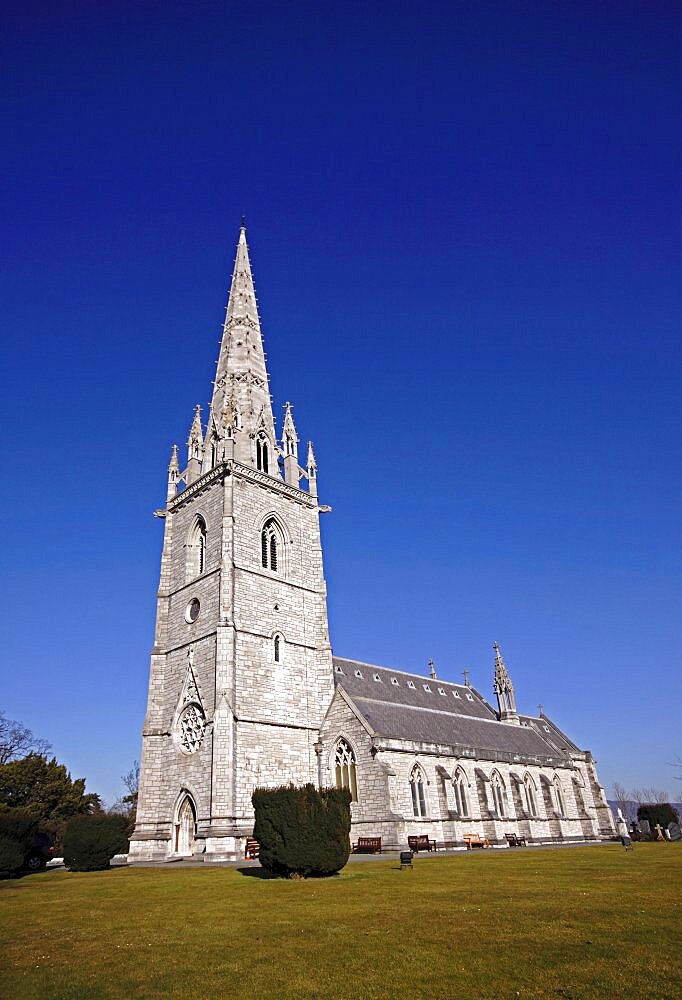 Wales, Denbighshire, Bodelwyddan, Vale of Clwyd St Margarets Marble Church dating back to 1856 made from Belgian and Anglesey Marble.