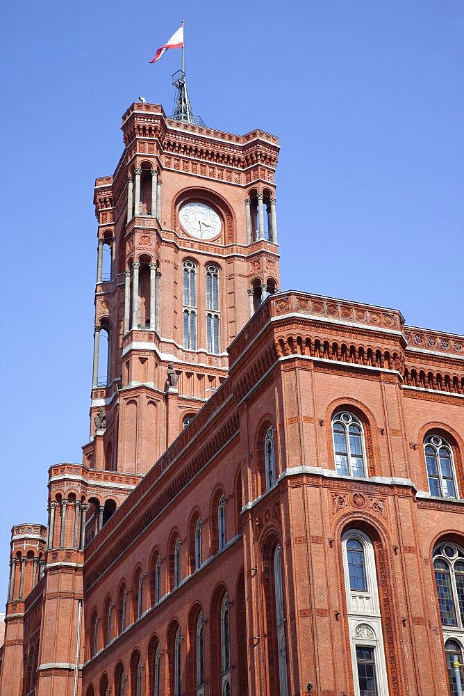 Germany, Berlin, Mitte, Rotes Rathaus, or Red Town Hall building.