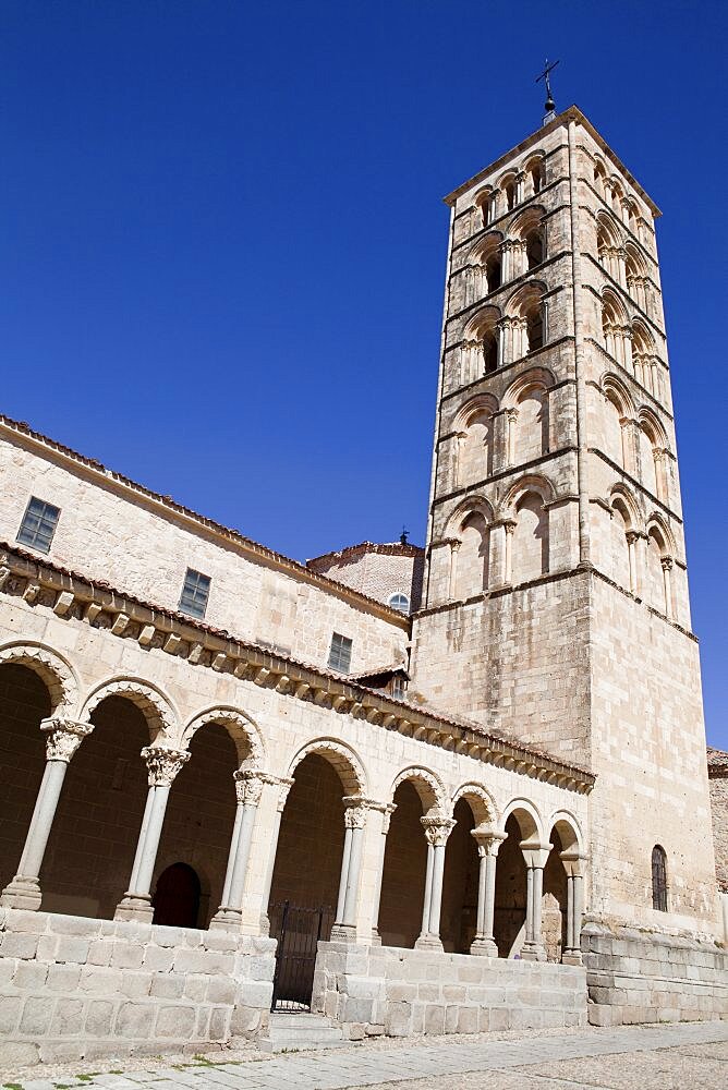 Spain, Castille-Leon, Segovia, San Esteban Church.