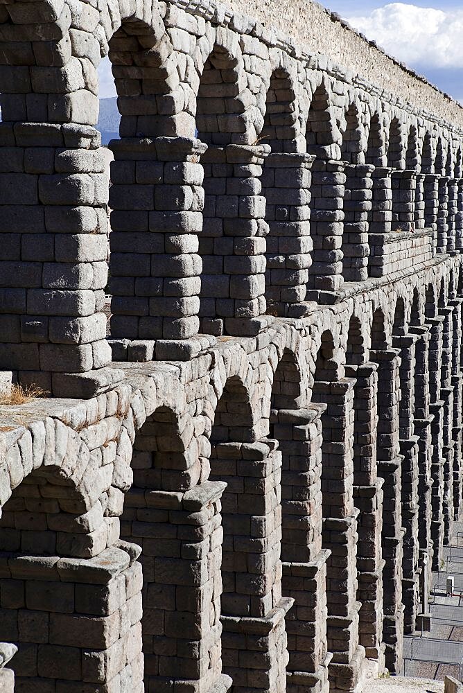 Spain, Castille-Leon, Segovia, Roman Aqueduct.