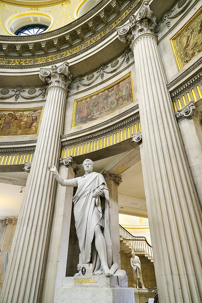 Ireland, County Dublin, Dublin City Hall, Statue of Daniel O'Connell.