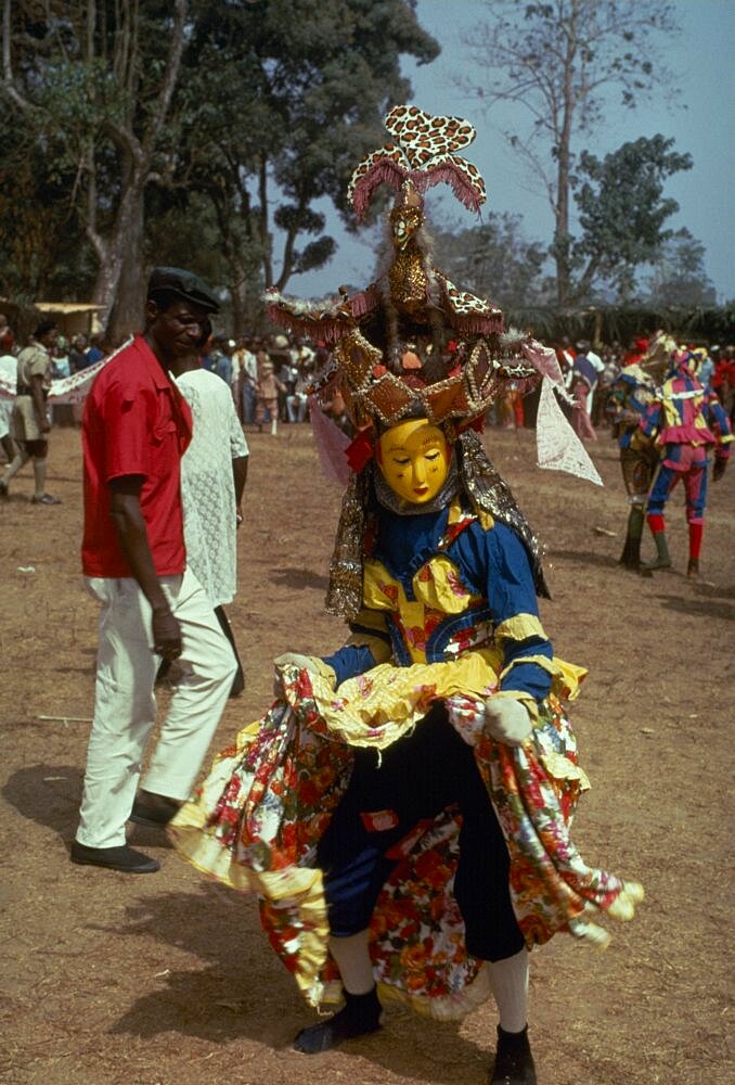 SIERRA LEONE  Festival Kaka Devil secret society masked dancer