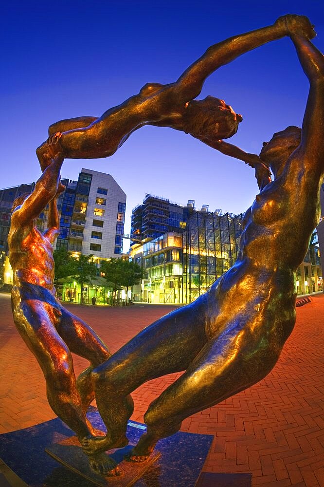 NORWAY Oslo Close-up of a sculpture in Bryggetorget on Aker Brygge. sculpture Norway travel Scandinavia Oslo Noreg Norge Northern Europe Norwegian