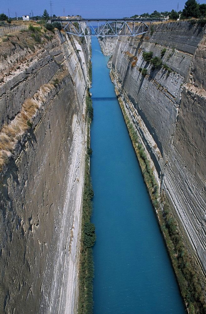 The Corinthian Canal, Corinth, Peloponese, Greece