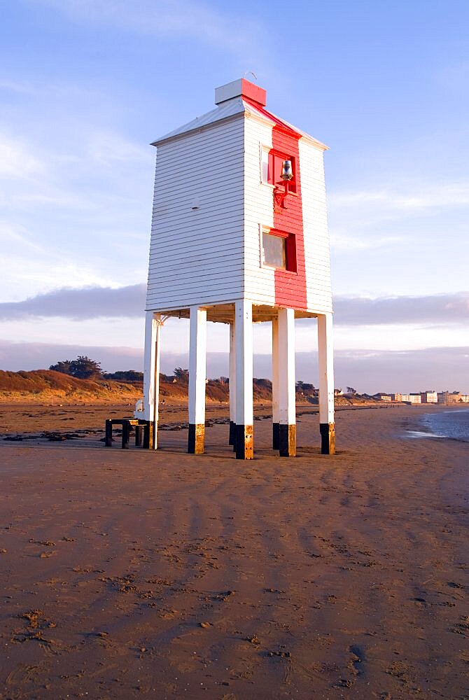 England Somerset Burnham on Sea The lighthouse was built in 1832 and is still in use today it is situated on the sands at Burnham on sea, it is an active aid to navigation in the Bristol chanal